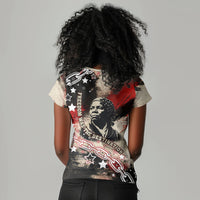 Freedom Fighter Harriet Tubman Women V-Neck T-Shirt Freedom Was The Destination 1822