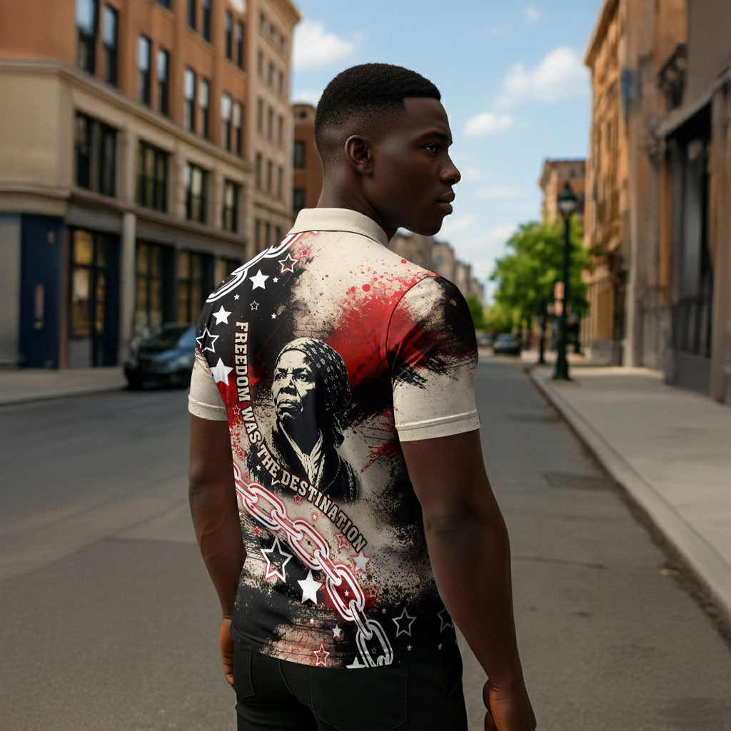 Freedom Fighter Harriet Tubman Zipper Polo Shirt Freedom Was The Destination 1822