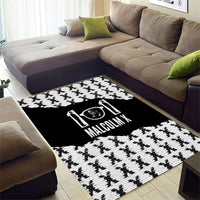 Malcolm X 101 Years Of Resistance Area Rug Civil Rights Leader Portrait - Monochrome X Pattern