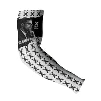 Malcolm X 101 Years Of Resistance Arm Sleeves Civil Rights Leader Portrait - Monochrome X Pattern