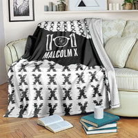 Malcolm X 101 Years Of Resistance Blanket Civil Rights Leader Portrait - Monochrome X Pattern