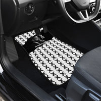 Malcolm X 101 Years Of Resistance Car Mats Civil Rights Leader Portrait - Monochrome X Pattern