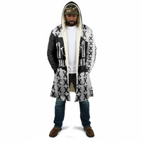 Malcolm X 101 Years Of Resistance Cloak Civil Rights Leader Portrait - Monochrome X Pattern