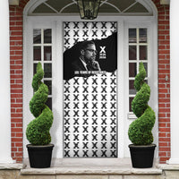 Malcolm X 101 Years Of Resistance Door Cover Civil Rights Leader Portrait - Monochrome X Pattern