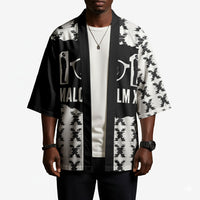 Malcolm X 101 Years Of Resistance Kimono Civil Rights Leader Portrait - Monochrome X Pattern