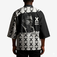 Malcolm X 101 Years Of Resistance Kimono Civil Rights Leader Portrait - Monochrome X Pattern