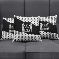 Malcolm X 101 Years Of Resistance Pillow Cover Civil Rights Leader Portrait - Monochrome X Pattern