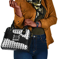 Malcolm X 101 Years Of Resistance Shoulder Handbag Civil Rights Leader Portrait - Monochrome X Pattern