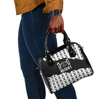 Malcolm X 101 Years Of Resistance Shoulder Handbag Civil Rights Leader Portrait - Monochrome X Pattern