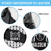 Malcolm X 101 Years Of Resistance Spare Tire Cover Civil Rights Leader Portrait - Monochrome X Pattern