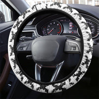 Malcolm X 101 Years Of Resistance Steering Wheel Cover Civil Rights Leader Portrait - Monochrome X Pattern