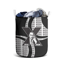 Malcolm X Legacy 1925-2026 Laundry Basket African American Heritage - Iconic Portrait Silhouette
