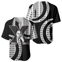Malcolm X Legacy 1925-2026 Baseball Jersey African American Heritage - Iconic Portrait Silhouette