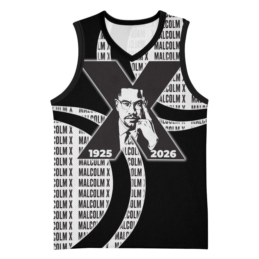 Malcolm X Legacy 1925-2026 Basketball Jersey African American Heritage - Iconic Portrait Silhouette