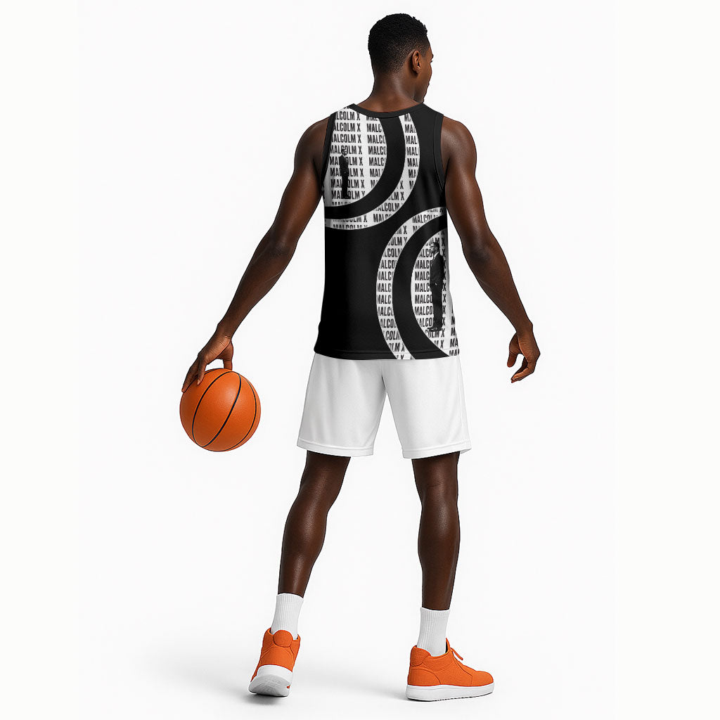 Malcolm X Legacy 1925-2026 Basketball Jersey African American Heritage - Iconic Portrait Silhouette