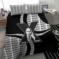 Malcolm X Legacy 1925-2026 Bedding Set African American Heritage - Iconic Portrait Silhouette