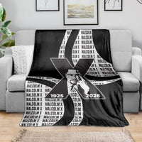 Malcolm X Legacy 1925-2026 Blanket African American Heritage - Iconic Portrait Silhouette