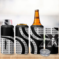 Malcolm X Legacy 1925-2026 4 in 1 Can Cooler Tumbler African American Heritage - Iconic Portrait Silhouette