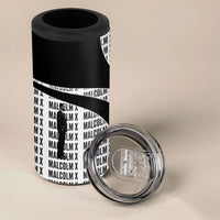 Malcolm X Legacy 1925-2026 4 in 1 Can Cooler Tumbler African American Heritage - Iconic Portrait Silhouette