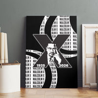 Malcolm X Legacy 1925-2026 Canvas Wall Art African American Heritage - Iconic Portrait Silhouette