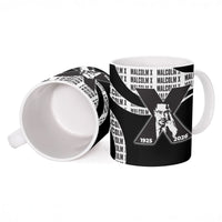 Malcolm X Legacy 1925-2026 Ceramic Mug African American Heritage - Iconic Portrait Silhouette