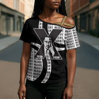 Malcolm X Legacy 1925-2026 Cross Shoulder Shirt African American Heritage - Iconic Portrait Silhouette