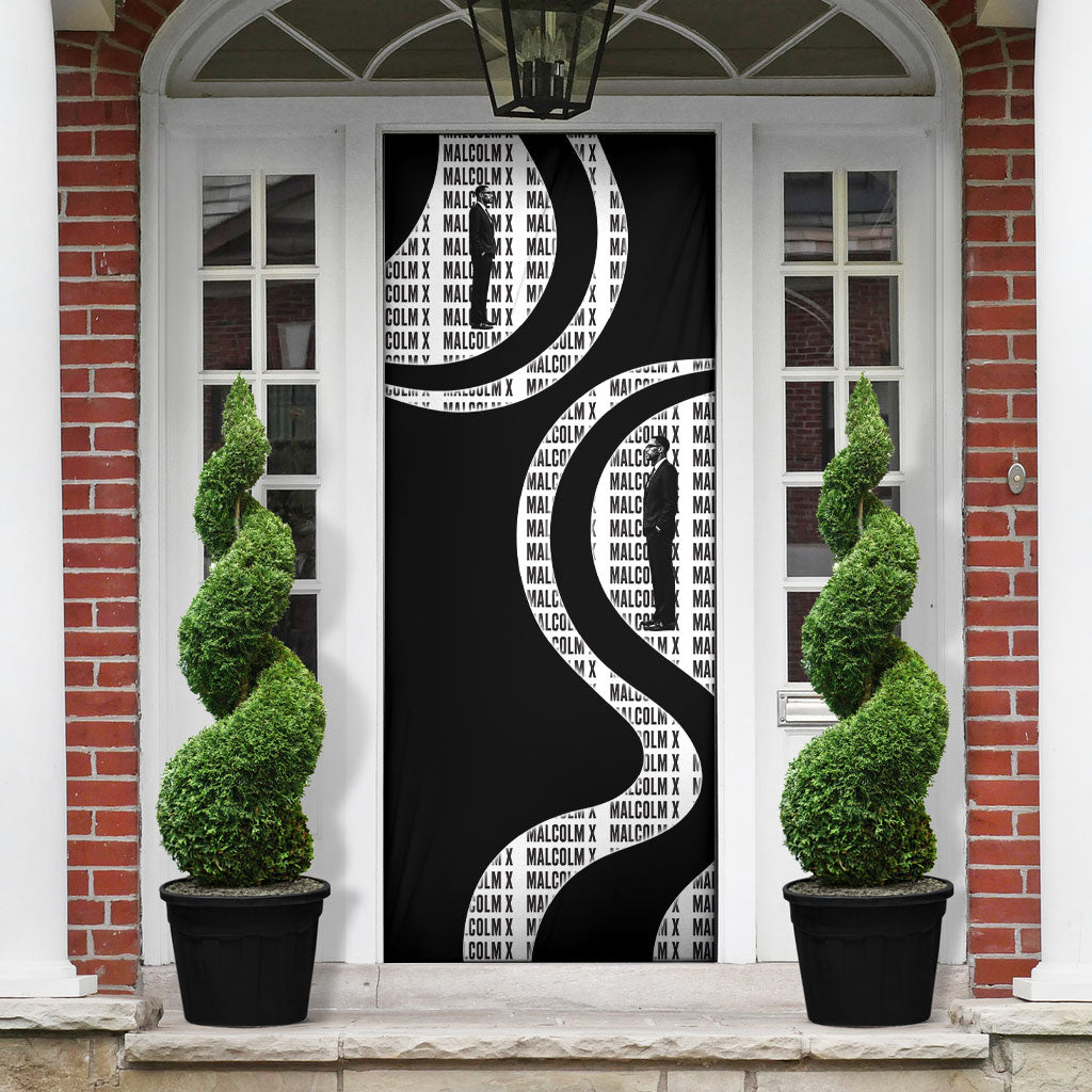 Malcolm X Legacy 1925-2026 Door Cover African American Heritage - Iconic Portrait Silhouette