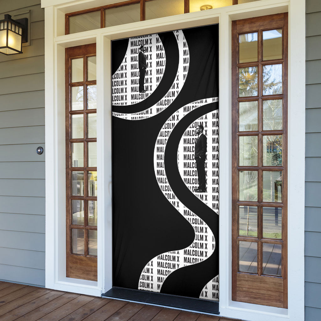 Malcolm X Legacy 1925-2026 Door Cover African American Heritage - Iconic Portrait Silhouette