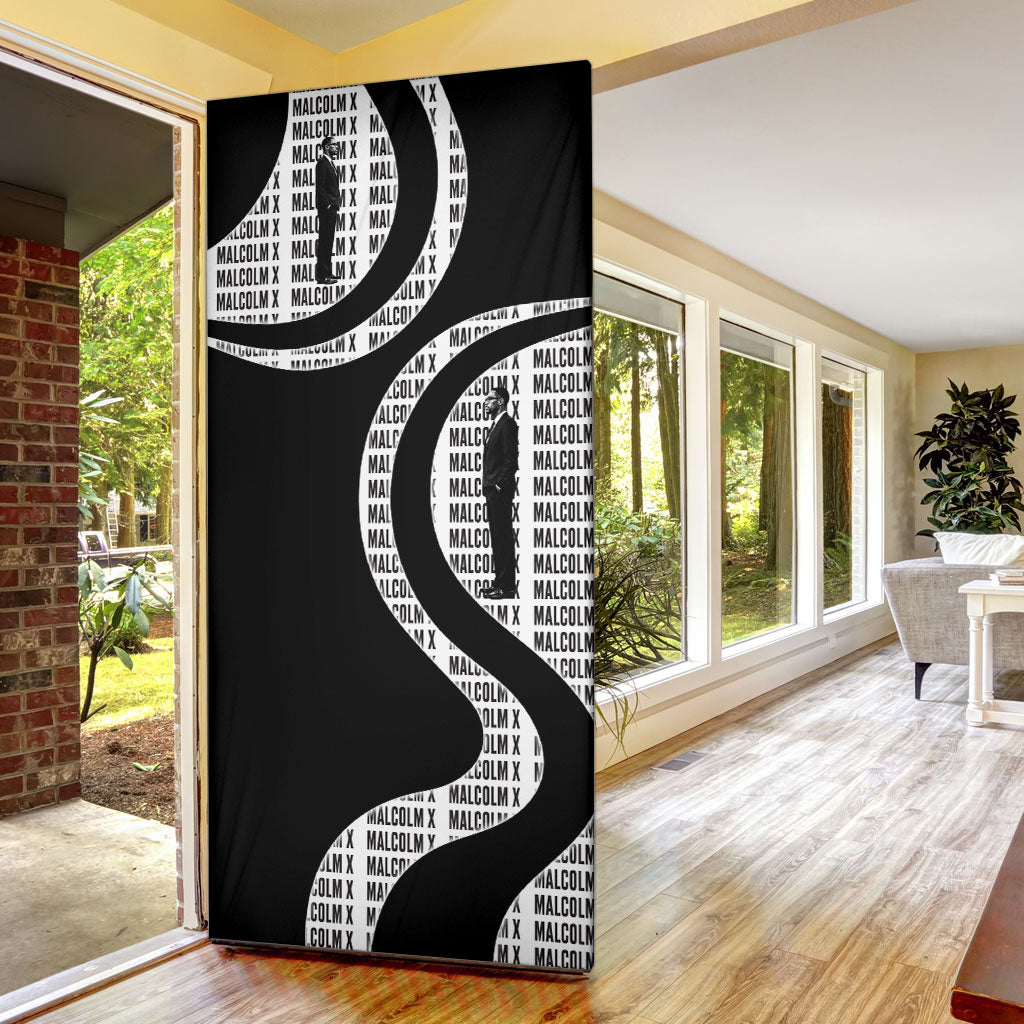 Malcolm X Legacy 1925-2026 Door Cover African American Heritage - Iconic Portrait Silhouette