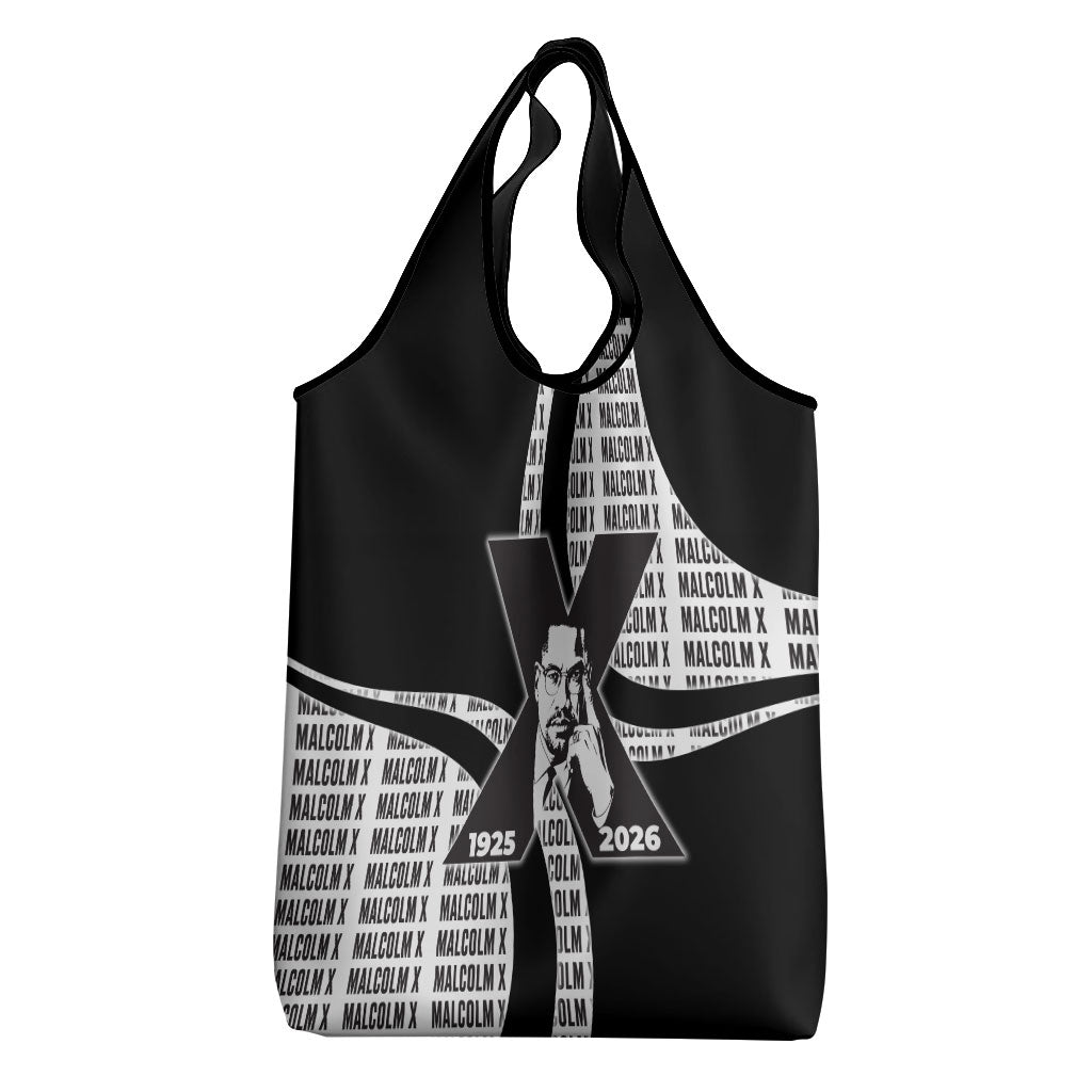 Malcolm X Legacy 1925-2026 Grocery Bag African American Heritage - Iconic Portrait Silhouette