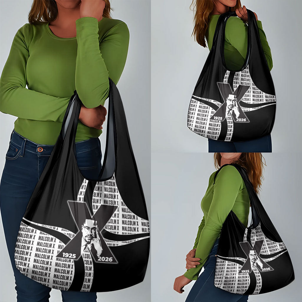 Malcolm X Legacy 1925-2026 Grocery Bag African American Heritage - Iconic Portrait Silhouette