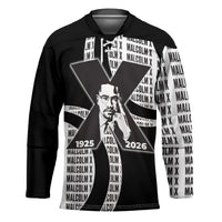 Malcolm X Legacy 1925-2026 Hockey Jersey African American Heritage - Iconic Portrait Silhouette