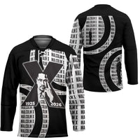 Malcolm X Legacy 1925-2026 Hockey Jersey African American Heritage - Iconic Portrait Silhouette