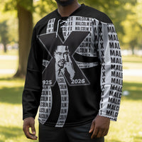 Malcolm X Legacy 1925-2026 Hockey Jersey African American Heritage - Iconic Portrait Silhouette