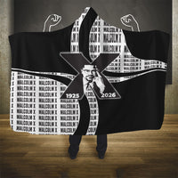 Malcolm X Legacy 1925-2026 Hooded Blanket African American Heritage - Iconic Portrait Silhouette