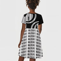 Malcolm X Legacy 1925-2026 Kid Short Sleeve Dress African American Heritage - Iconic Portrait Silhouette
