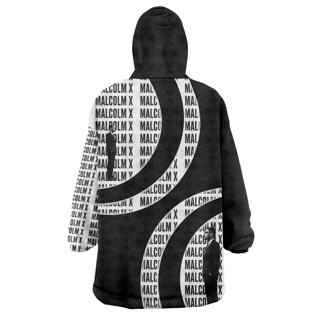 Malcolm X Legacy 1925-2026 Kid Wearable Blanket Hoodie African American Heritage - Iconic Portrait Silhouette
