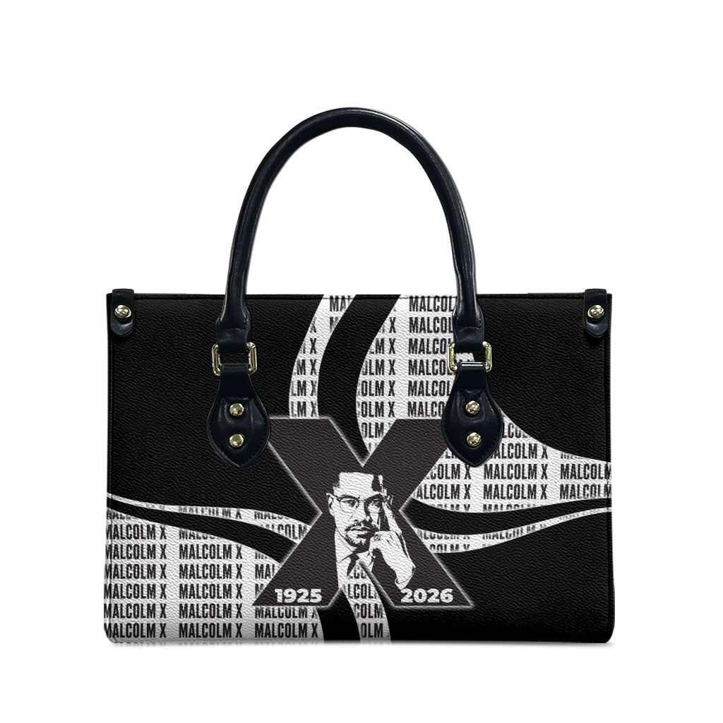 Malcolm X Legacy 1925-2026 Leather Bag African American Heritage - Iconic Portrait Silhouette