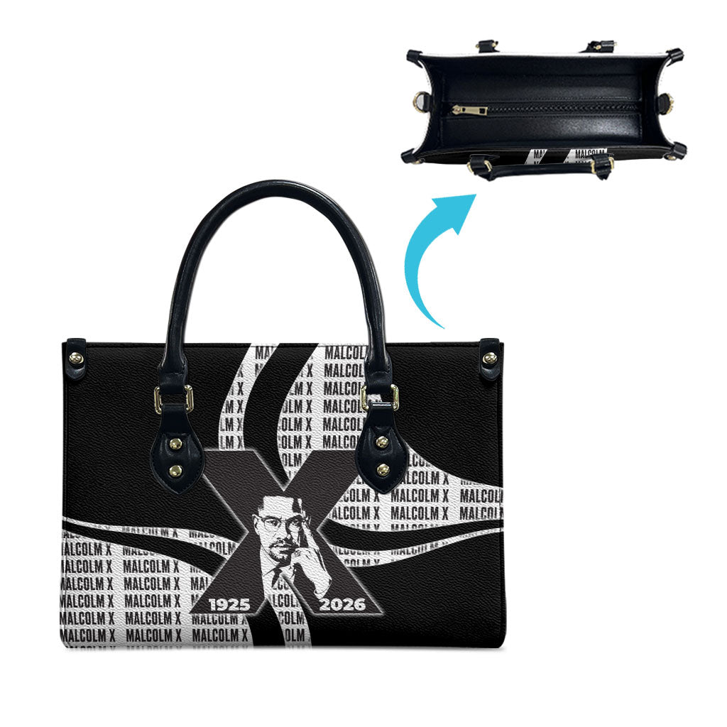 Malcolm X Legacy 1925-2026 Leather Bag African American Heritage - Iconic Portrait Silhouette