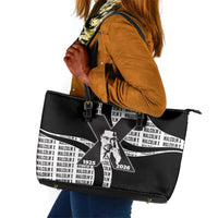 Malcolm X Legacy 1925-2026 Leather Tote Bag African American Heritage - Iconic Portrait Silhouette