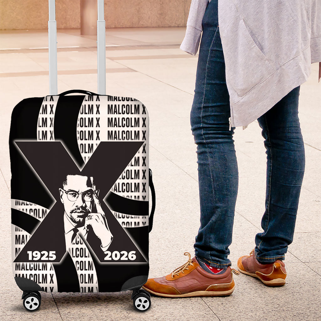 Malcolm X Legacy 1925-2026 Luggage Cover African American Heritage - Iconic Portrait Silhouette