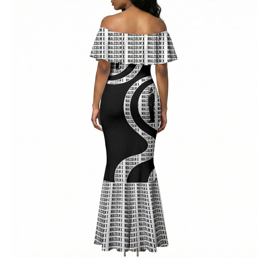Malcolm X Legacy 1925-2026 Mermaid Dress African American Heritage - Iconic Portrait Silhouette