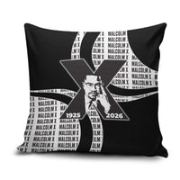 Malcolm X Legacy 1925-2026 Pillow Cover African American Heritage - Iconic Portrait Silhouette