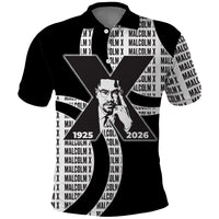 Malcolm X Legacy 1925-2026 Polo Shirt African American Heritage - Iconic Portrait Silhouette