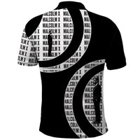 Malcolm X Legacy 1925-2026 Polo Shirt African American Heritage - Iconic Portrait Silhouette