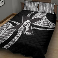 Malcolm X Legacy 1925-2026 Quilt Bed Set African American Heritage - Iconic Portrait Silhouette