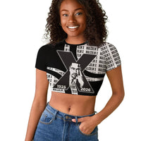 Malcolm X Legacy 1925-2026 Raglan Cropped T shirt African American Heritage - Iconic Portrait Silhouette