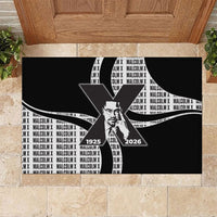 Malcolm X Legacy 1925-2026 Rubber Doormat African American Heritage - Iconic Portrait Silhouette