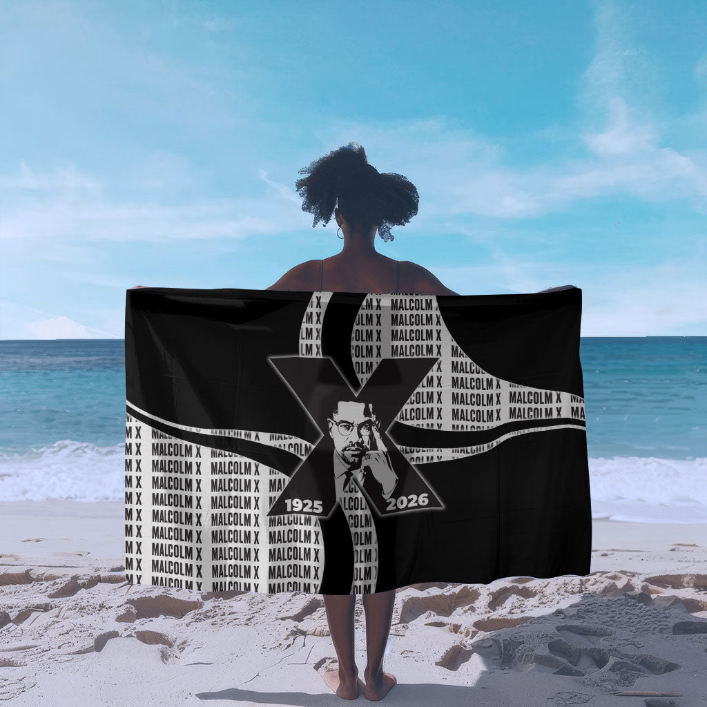 Malcolm X Legacy 1925-2026 Sarong African American Heritage - Iconic Portrait Silhouette