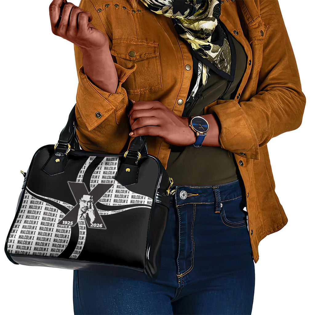 Malcolm X Legacy 1925-2026 Shoulder Handbag African American Heritage - Iconic Portrait Silhouette
